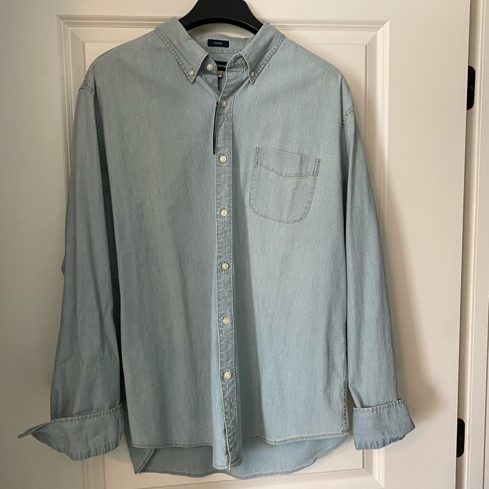 Men’s denim button up J Crew XL